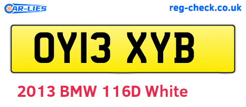 OY13XYB are the vehicle registration plates.