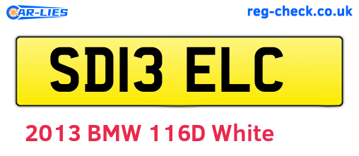 SD13ELC are the vehicle registration plates.