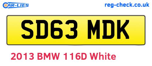 SD63MDK are the vehicle registration plates.