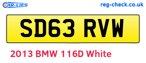 SD63RVW are the vehicle registration plates.