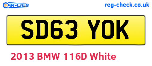 SD63YOK are the vehicle registration plates.