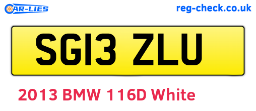 SG13ZLU are the vehicle registration plates.