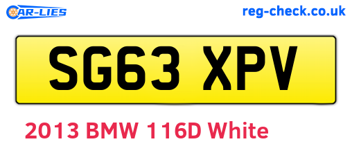 SG63XPV are the vehicle registration plates.
