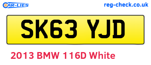 SK63YJD are the vehicle registration plates.