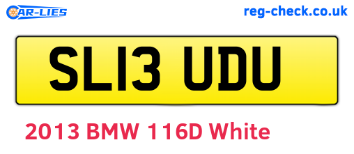 SL13UDU are the vehicle registration plates.