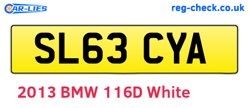 SL63CYA are the vehicle registration plates.