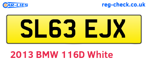 SL63EJX are the vehicle registration plates.