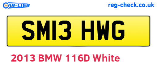 SM13HWG are the vehicle registration plates.