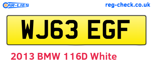 WJ63EGF are the vehicle registration plates.