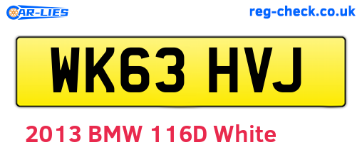 WK63HVJ are the vehicle registration plates.