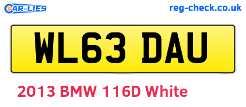 WL63DAU are the vehicle registration plates.