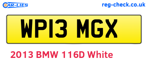 WP13MGX are the vehicle registration plates.