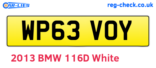 WP63VOY are the vehicle registration plates.