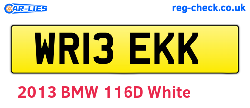 WR13EKK are the vehicle registration plates.