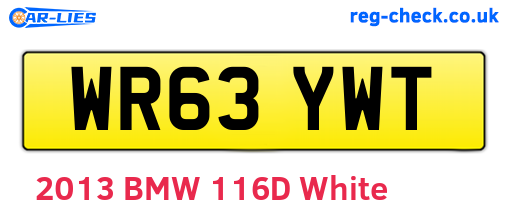 WR63YWT are the vehicle registration plates.
