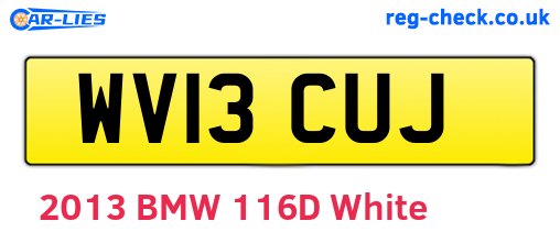 WV13CUJ are the vehicle registration plates.