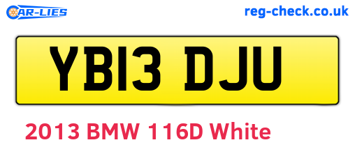 YB13DJU are the vehicle registration plates.