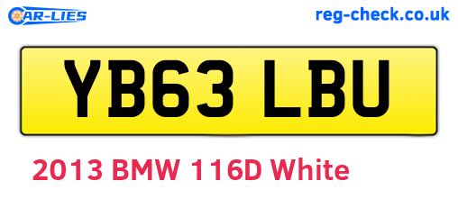 YB63LBU are the vehicle registration plates.