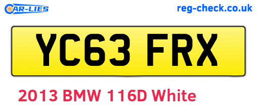 YC63FRX are the vehicle registration plates.
