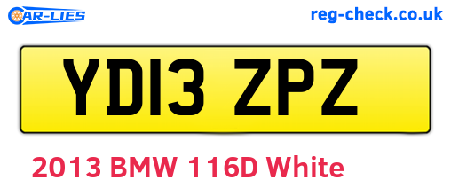 YD13ZPZ are the vehicle registration plates.