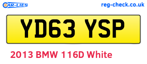 YD63YSP are the vehicle registration plates.