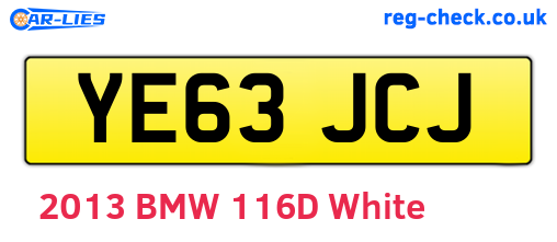 YE63JCJ are the vehicle registration plates.