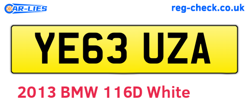 YE63UZA are the vehicle registration plates.