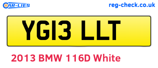 YG13LLT are the vehicle registration plates.