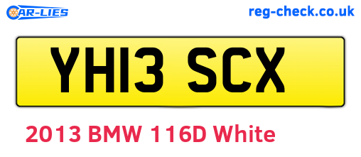 YH13SCX are the vehicle registration plates.
