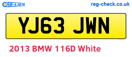 YJ63JWN are the vehicle registration plates.