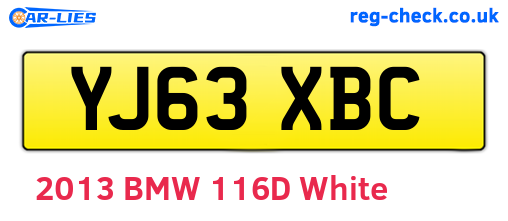 YJ63XBC are the vehicle registration plates.