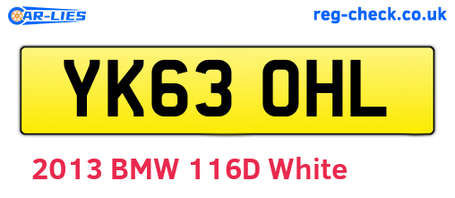 YK63OHL are the vehicle registration plates.