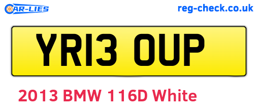 YR13OUP are the vehicle registration plates.
