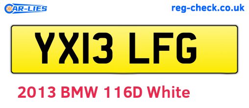 YX13LFG are the vehicle registration plates.