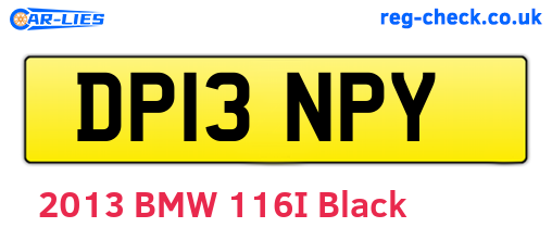 DP13NPY are the vehicle registration plates.