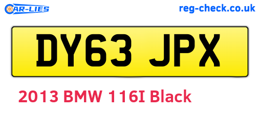 DY63JPX are the vehicle registration plates.