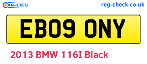EB09ONY are the vehicle registration plates.
