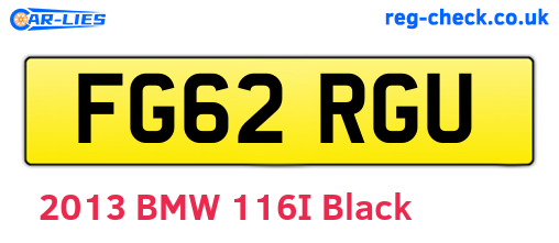 FG62RGU are the vehicle registration plates.
