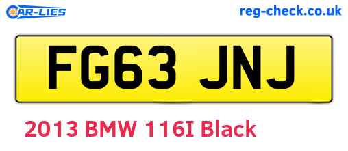 FG63JNJ are the vehicle registration plates.