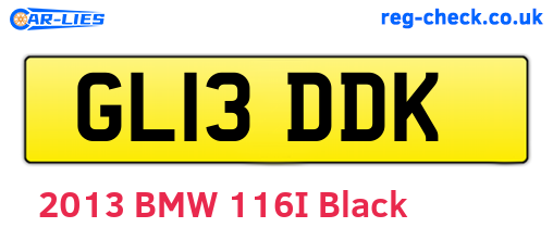 GL13DDK are the vehicle registration plates.