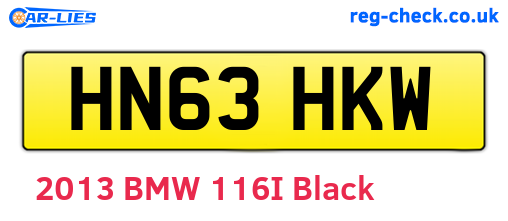 HN63HKW are the vehicle registration plates.