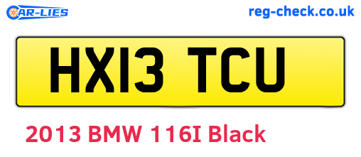 HX13TCU are the vehicle registration plates.