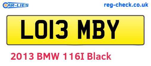 LO13MBY are the vehicle registration plates.
