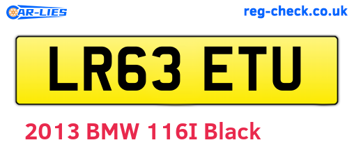 LR63ETU are the vehicle registration plates.
