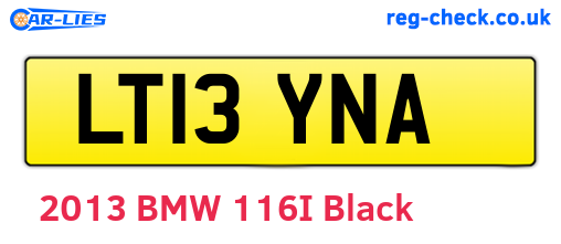 LT13YNA are the vehicle registration plates.