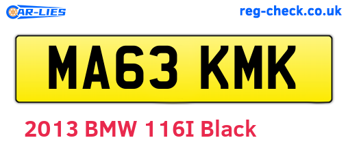 MA63KMK are the vehicle registration plates.