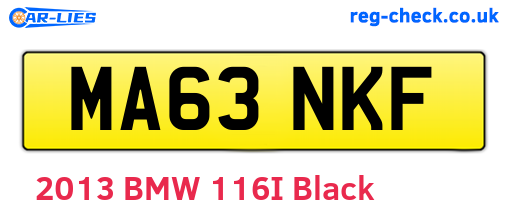 MA63NKF are the vehicle registration plates.