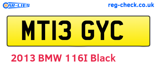 MT13GYC are the vehicle registration plates.