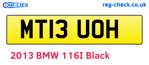MT13UOH are the vehicle registration plates.