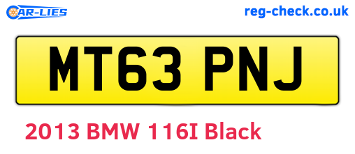 MT63PNJ are the vehicle registration plates.